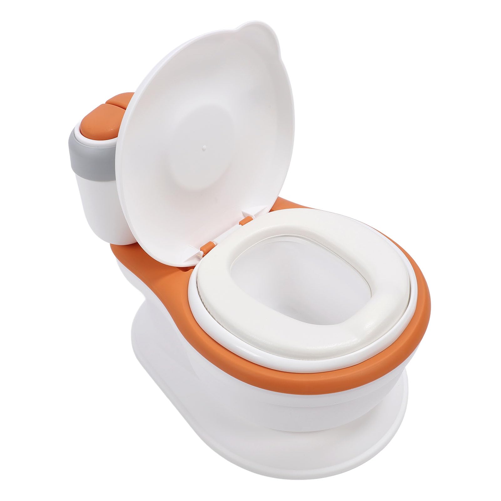 Toilette Realistica per Imparare a Usare il Vasino, Pulsanti e Suoni di Scarico, Design Portatile con Dispenser di Fazzoletti, Base Antiscivolo per Bambini Dai 18 Mesi in su