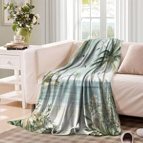 Couverture en flanelle 200x230cm imprimé vagues 3D pour canapé