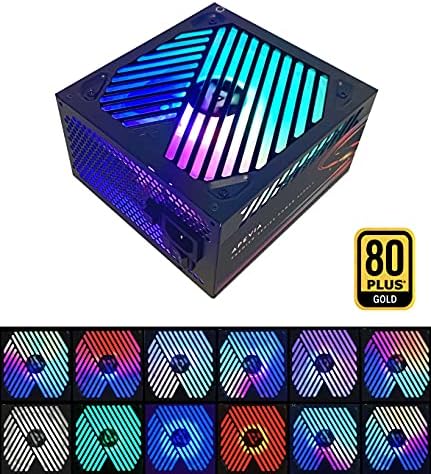 Apevia ATX-PM650W Premier 650W 80+ Gold Certified Active PFC ATX Semi-Modular Gaming Power Supply with 366 RGB Light Modes