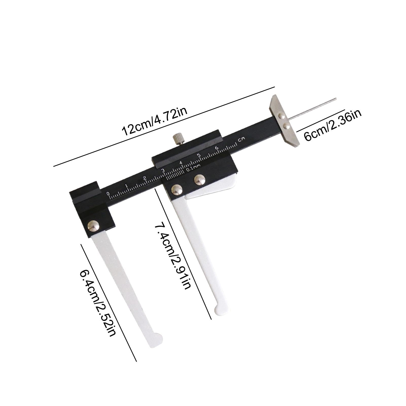 Scheibenbremsrotor-Mikrometer – Bremsscheiben-Messwerkzeug | Schnelles Und Genaues Dickenmesslineal | 0-60 Mm Metrischer Messschieber, Manueller Tiefenmesser Für Automatische Bremsscheiben, Reifenprof