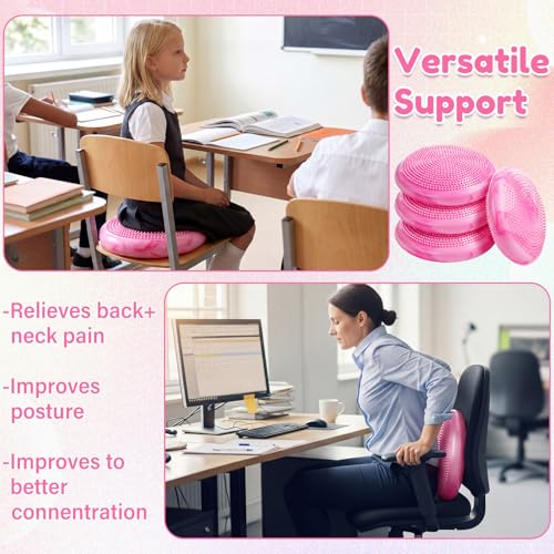 Image of Libima 4 Pcs Wiggle Seat for Kids Inflated Wobble Cushion | 13'' Sensory Flexible Seating for Classroom Elementary, Balance Disc for Student Adults Pet Training Office School Home Chair