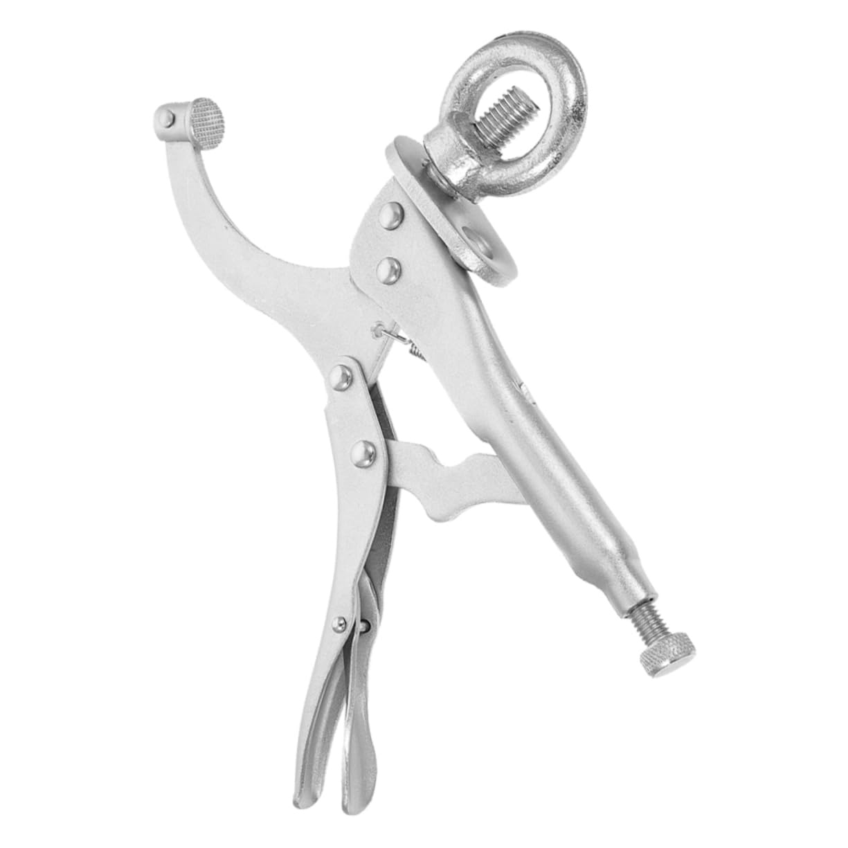 OSALADI Morsa per Trapano da Banco in Acciaio al Carbonio Argento, Morsetto Versatile e Facile da Regolare per Progetti di Falegnameria e Fai da Te