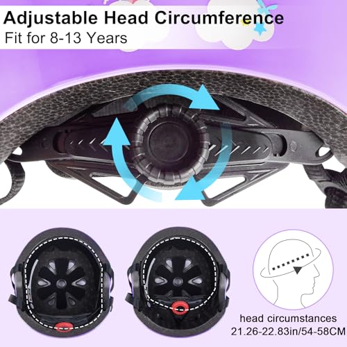 Image of Kids Bike Helmet Adjustable Youth Toddler Helmet with DIY Stickers for Girls Age 3-5-8-14 Years for Bicycle Scooter Skateboard Roller Skating