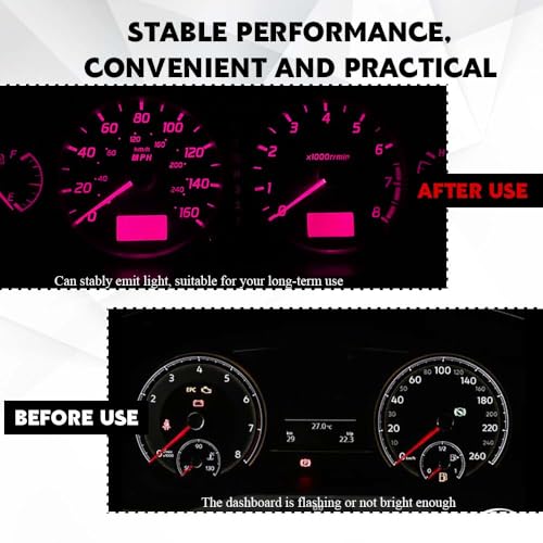 Image of 10PCS T4.2 Led Bulb Neo Wedge 10mm Base, Car Interior Dash Light, 12V IP65 Waterproof 3030 Chip LED Super Bright A /C Indicator Light, Climate Control Switch Indication Bulb for Cars (Pink)
