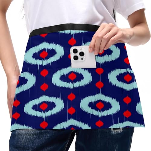 Lot de 3 tabliers courts multicolores avec 3 poches frontales intégrées