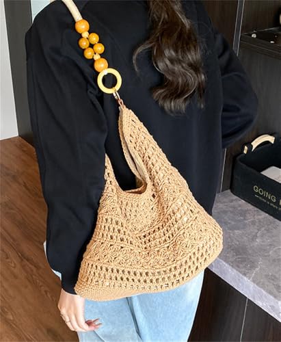 Bolso tejido de mujer para playa verano tipo tote boho miniatura 2