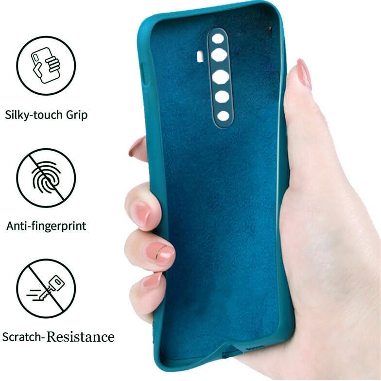Image of A rtistque Liquid TPU Silicone Matte Shockproof Flexible with Camera Protection Soft Back Cover Case for Oppo Reno 2Z / Oppo Reno 2F - Blue