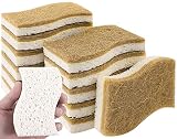 12 Pack Natural Sponges,Eco Friendly Kitchen Sponge,Natural Dish Sponges for Washing Dishes,Biodegra