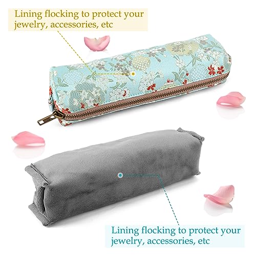 Image of iSuperb Vintage Pencil Case Embroidery Pen Pouch Zipper Pencil Bag for Office Organizer Storage Bag (green)