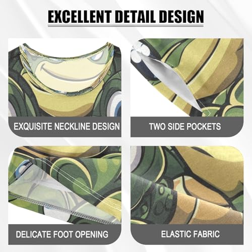 Green Urtle Kids Pjs Set Boys Girls Summer Short-Sleeve Sleepwear Pajamas 2PCS4