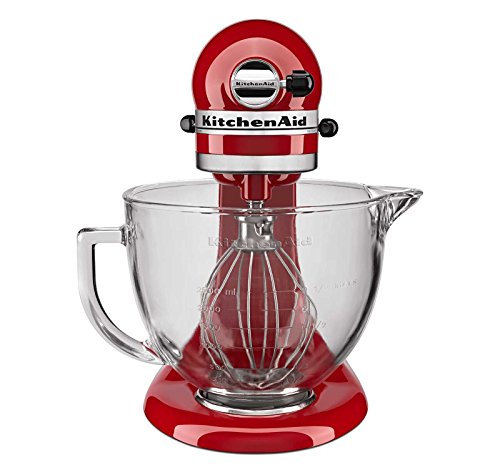KitchenAid KSM105GBCER 5-Qt. Tilt-Head Stand Mixer with Glass Bowl and Flex Edge Beater - Empire Red - Image 4