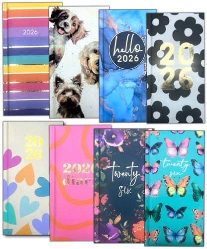 Orbitron 2026 Diary Pocket Size Week to View Diaries Full Year Journal Calendar Planner (Green Flowers) - Image 3