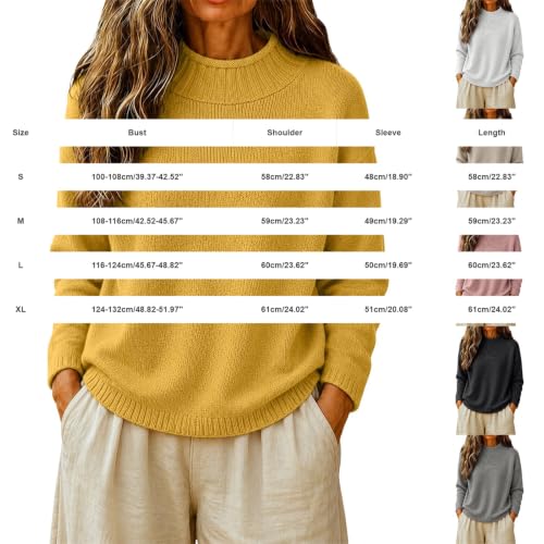 Roll Neck Sweaters for Women Cashmere Long Sleeve Tops Fall Winter Black S - image 3