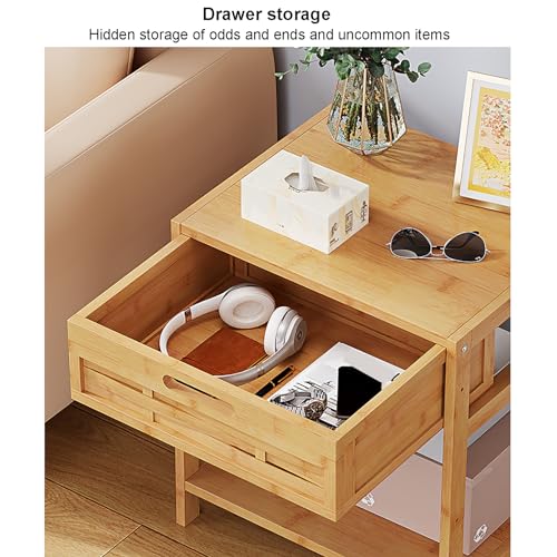Table de chevet en bambou compacte pour optimiser les petits espaces de chambre - 4
