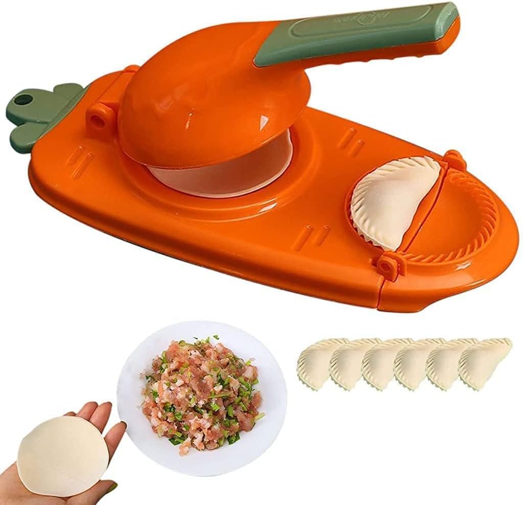 SHAYONAM 2 in 1 Dumpling Maker Ghughra Momos Maker Machine, Skin Press Mould for Gujiya Ghughra Mould Machine, Kitchen Dumpling Making Tool with Dumpling Puri Maker(Style 2)/*-