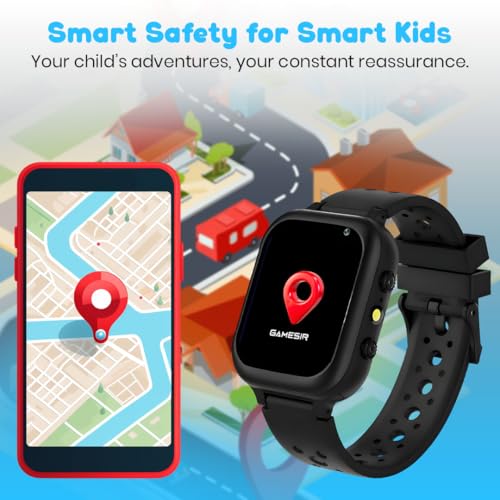 Image of GameSir Q15 Kids Smart Watch - 1.44 inch TFT Display | 3G /4G SIM Support | GPS Tracking & Two-Way Calling | Water Rasistence| Learning & Gaming Apps Smartwatch for Boys & Girls-(Black)