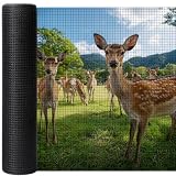 7x100ft Deer Fence Netting with 100 Zip Ties, Animal Fence Barrier Plastic Heavy Duty Garden Protection Fencing Mesh Fence Barrier for Poultry, Yard, Snow and Construction (Black, 7x100ft)