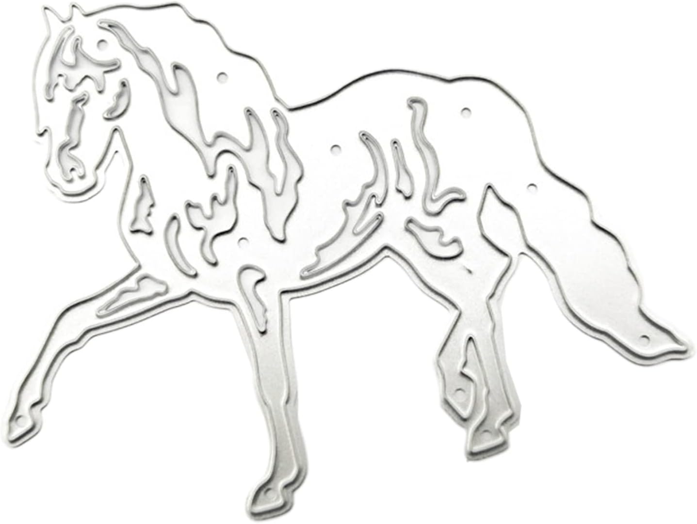 Buosha MIKI-Z Steed Horse Metal Cutting Die Animal Die Cuts Embossing Mould Template for DIY Paper Art Crafts Scrapbooking Album Decor, 8.5*7
