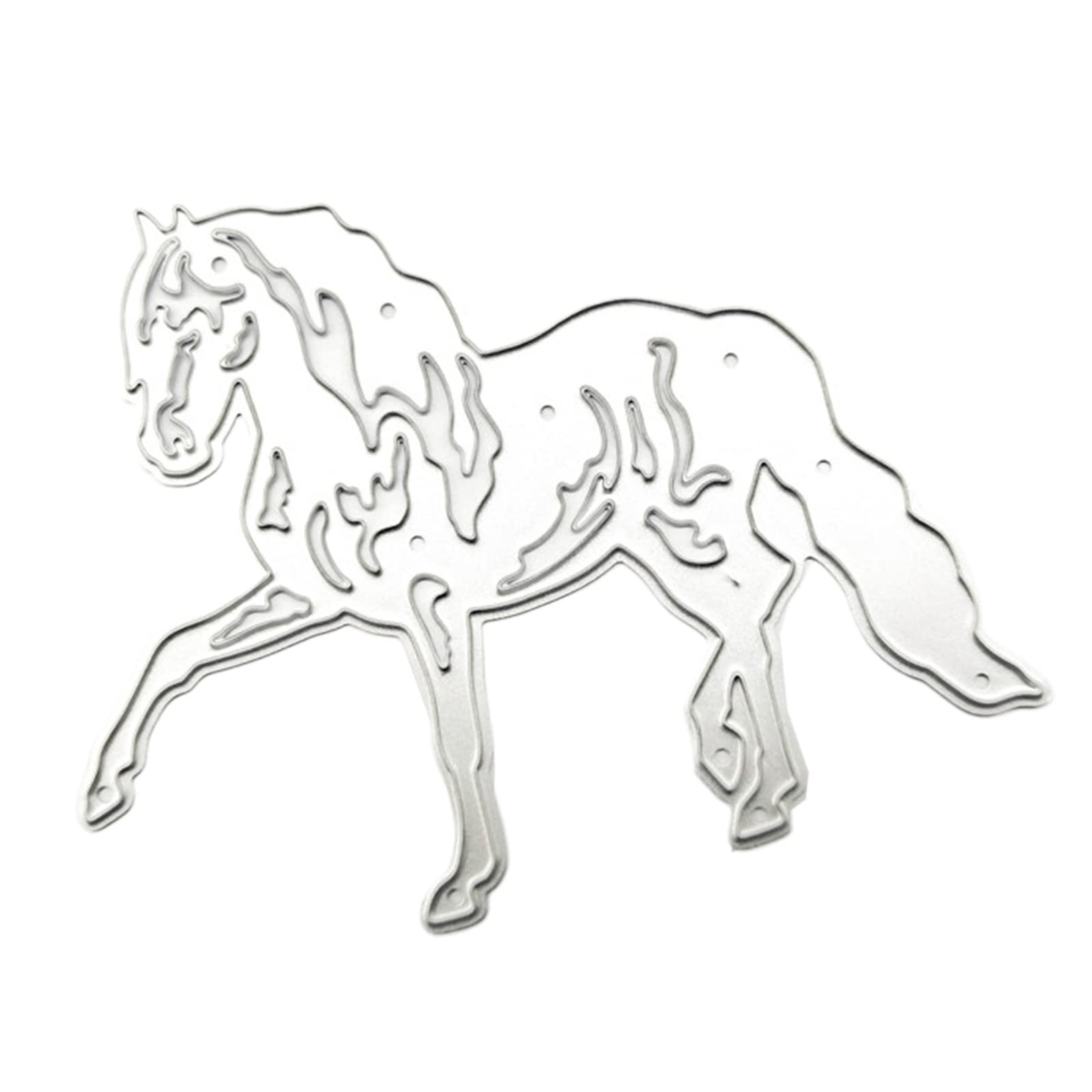 Buosha MIKI-Z Steed Horse Metal Cutting Die Animal Die Cuts Embossing Mould Template for DIY Paper Art Crafts Scrapbooking Album Decor, 8.5*7