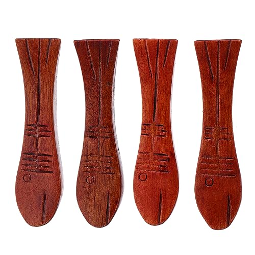 PRETYZOOM 4pcs Chopstick Rest Dinner Spoon Holder Chopstick Stand Tableware Rack Dinner Spoon Stand Fork Rest Chopstick Holder Chopstick Support Wood Banquet Silverware Small Fish