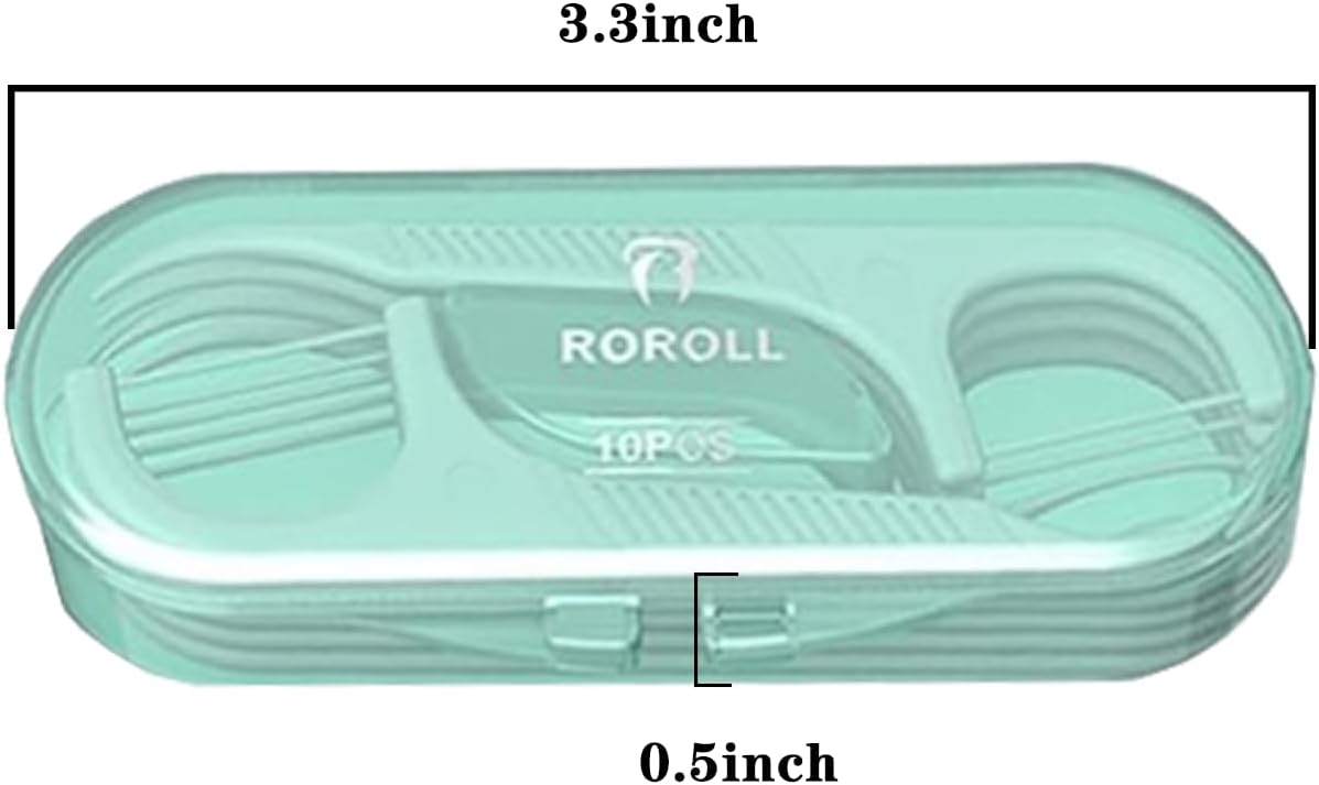 12pcs Dental Floss Travel Portable Dental Floss Box with Replacement Set, Pink and Green (12) image 5
