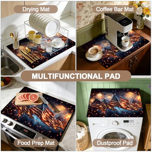 Image of Stove Burner Covers Non-Slip Electric Cooktop Protector Mat (Flag)