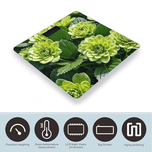 Báscula Digital de Baño Floral Verde de Alta Precisión miniatura 3