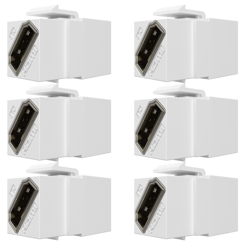 Accoppiatore Keystone HDMI 2.1a 8K 48 Gbps bianco passante confezione da 6