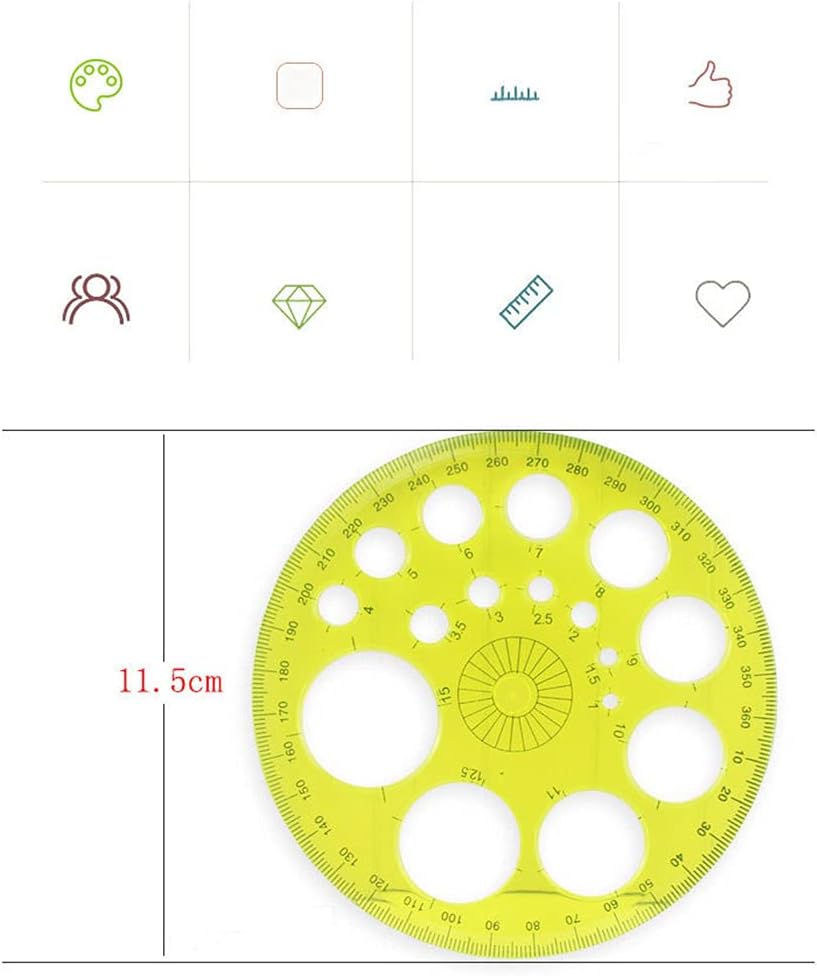 Kaimeilai 4PCS Plastic Protractor, 360 Degree Protractor, Geometry