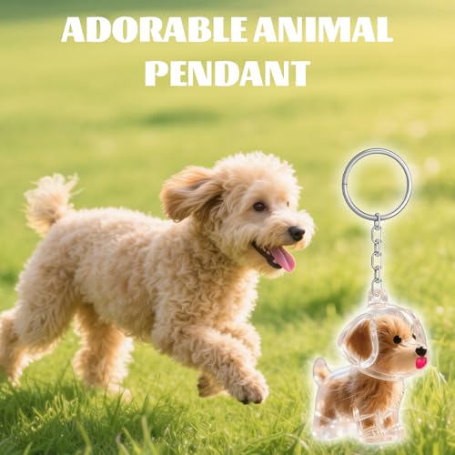 GWAWG 6 Stück Tierhaar Schlüsselanhänger – Gedenkanhänger für Katzen & Hunde mit Kapsel zur Aufbewahrung, DIY Erinnerungsgeschenk für Tierliebhaber, Lustige Geschenkidee zu Weihnachten (Hund)