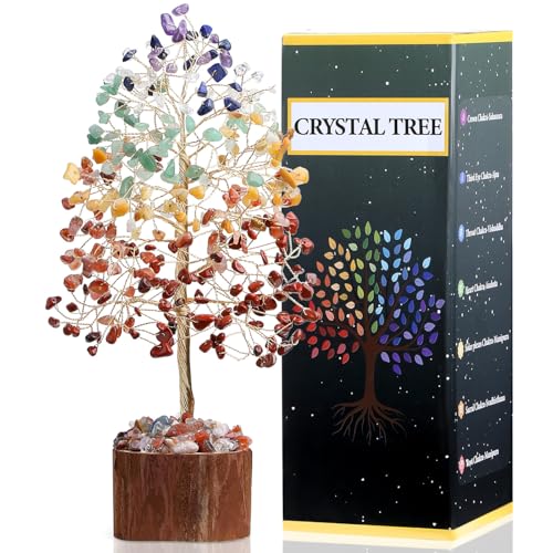 DUQGUHO Chakra Tree of Life 7 Chakra Healing Crystal Tree Feng Shui for Positive Energy Meditation Home Office Decor Good Luck Spiritual Gifts for Women