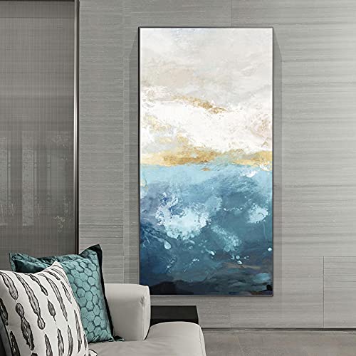 Toile abstraite colorée KEBIA 70x140cm pour décoration de chambre
