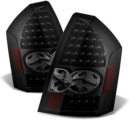 For Black Smoke 05-07 Chrysler 300C LED Tail Lights Brake Lamp Replacement Driver And Passenger Side