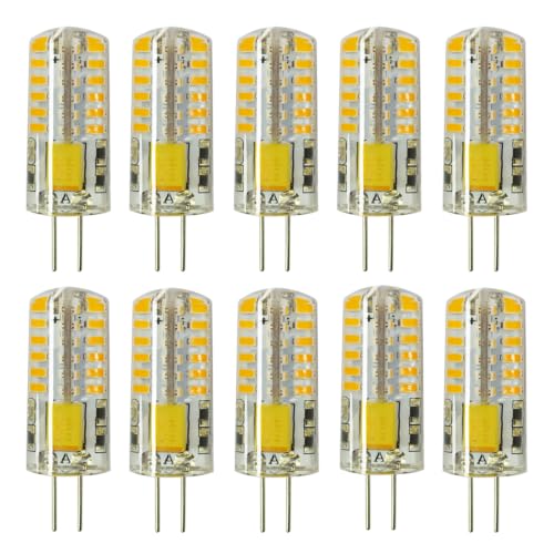 RAYHOO 10pcs G4 LED Bulbs JC Bi-Pin Base Light Bulbs 3W AC/DC 12V...