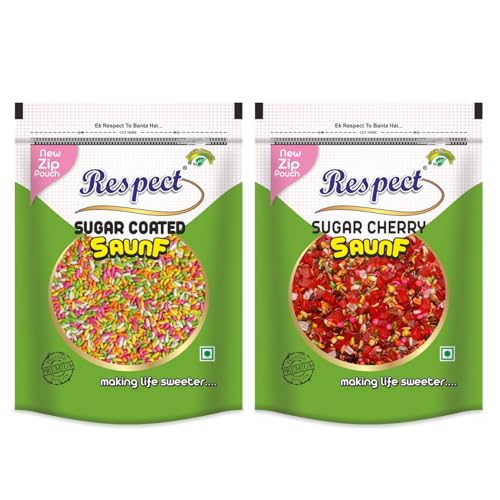Image of RESPECT Sugar Coated Saunf Mix 500g & Sweet Cherry Mix 500g | Combo Mouth Freshener (1kg)