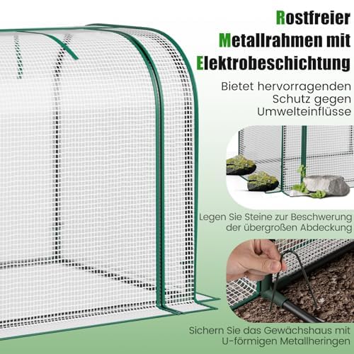 FANTASK Mini Serre 2 en 1 en polyéthylène pour Plate-Bande surélevée avec Porte zippée Enroulable