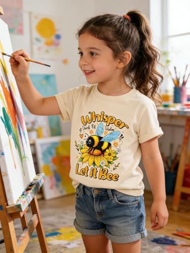 Image of Funnycokid Little Girls T Shirt for Toddler 3-7 Years Kids Tee Graphic Short Sleeve Clothes Tops