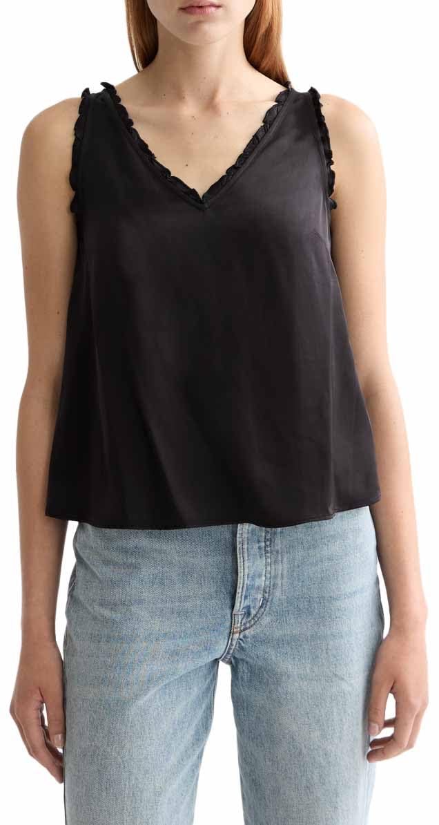 Scotch & Soda Camiseta sin Mangas con Cuello en V para Mujer, Meteorite U014, 62