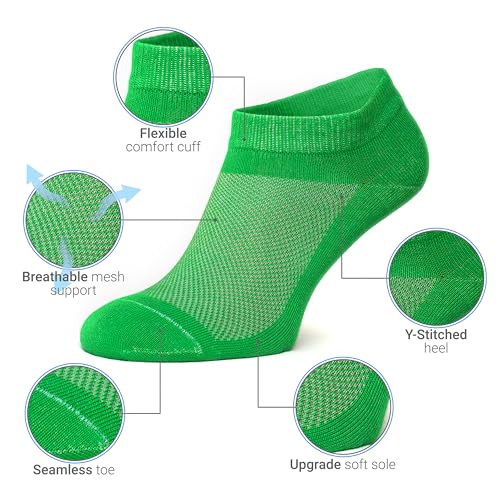 Image of Duna Ankle Socks for Womens - Ultra Thin Breathable Cotton Sport Socks - Athletic, Running, Low Cut, No Show (4 and 6 pairs)