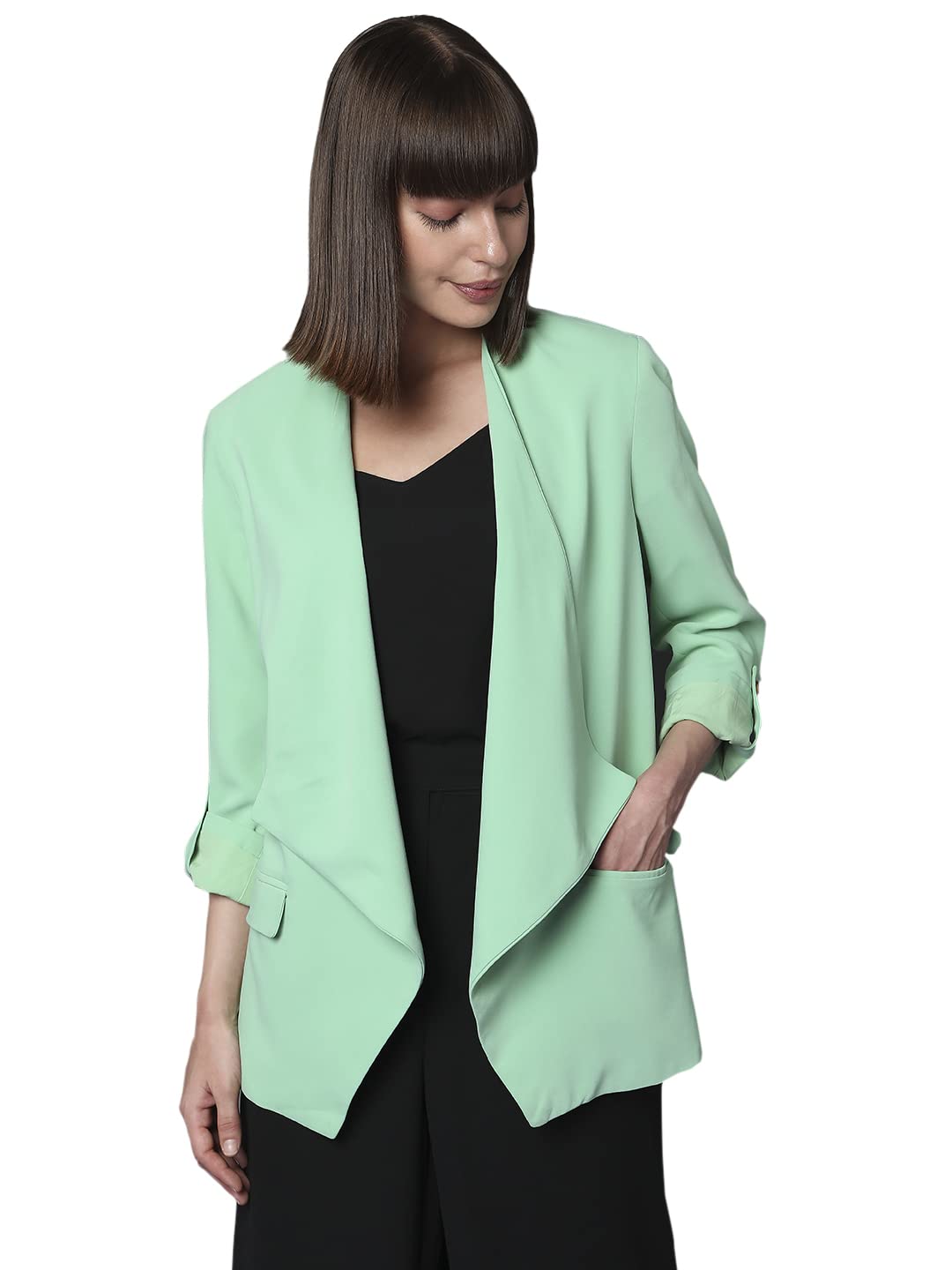 vero moda Women's Polyester Standard Length Blazer-picture-21