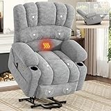 DURASPACE Power Lift Recliner Chair, Lift Chairs with Massage and Heat for Elderly, Electric Recliners with Side Pocket and USB Charge Port (Light Gray)