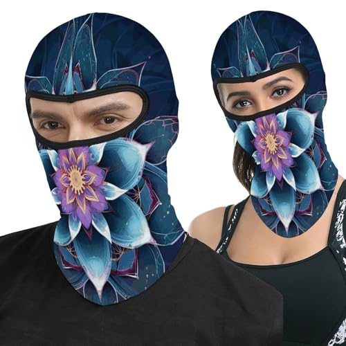 Pasamontañas para hombre y mujer con estampado bohemio floral, máscara facial térmica para clima frío, equipo para motocicleta, máscara de esquí para invierno miniatura 1