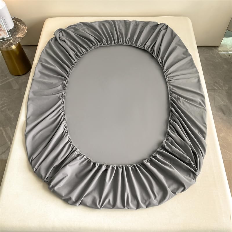 Sábana Bajera Ajustable de algodón Macizo, cómoda y Suave con Banda elástica, Protector de colchón, tamaño Individual, Doble, tamaño Queen King (I 150 x 190 x 25 cm)
