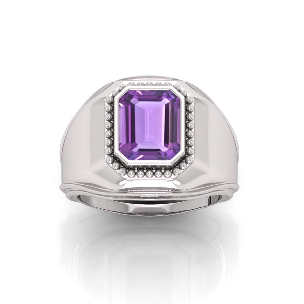 Bague améthyste réglable sans compromis sur la taille du doigt - 5