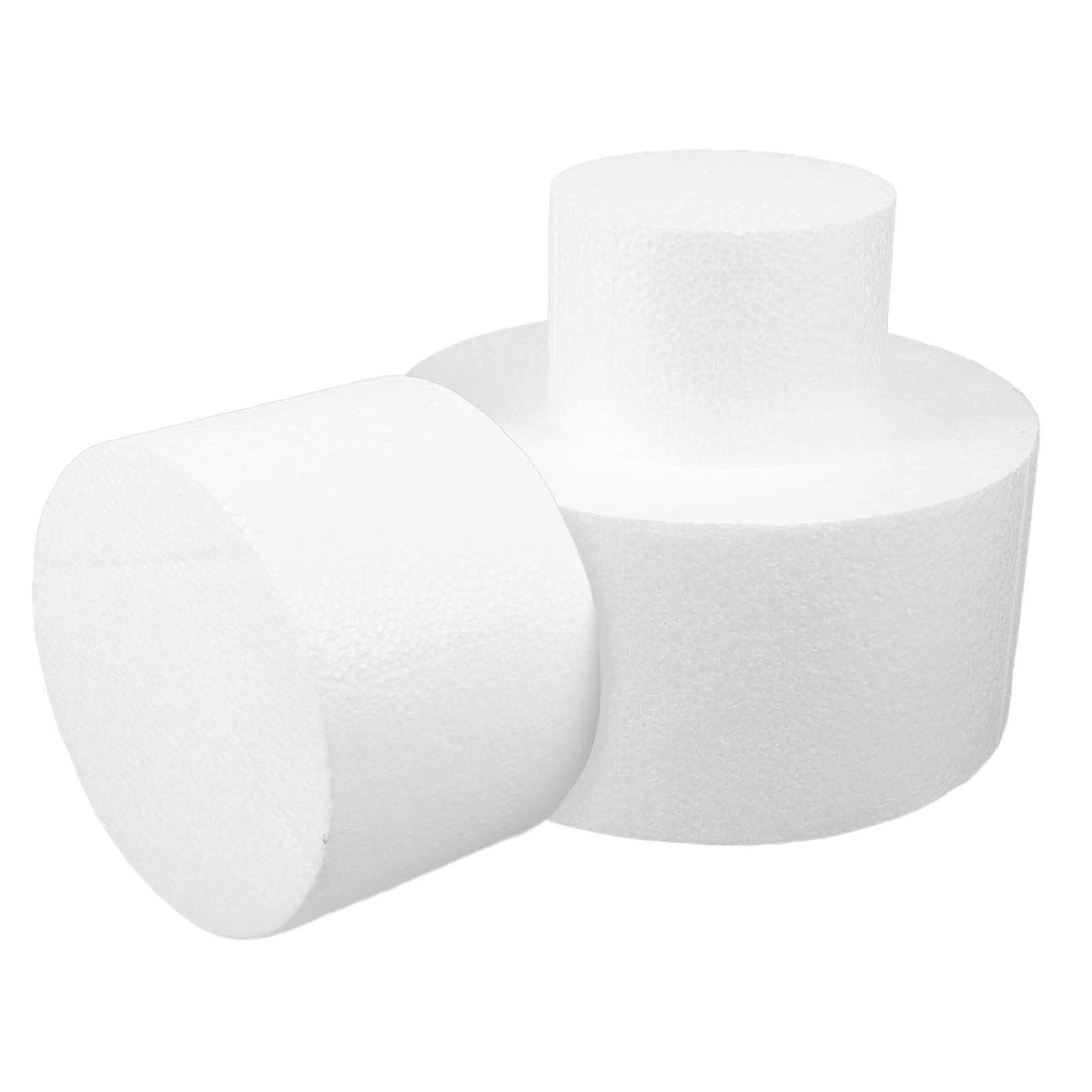 IMIKEYA 2 Ensembles Modèle De Gâteau En Mousse Moule À Cake Rond Mannequins De Gâteaux Ronds Gâteau Rond En Mousse Éponge Artisanale Faux Gâteau De Mariage Blanche 3 Pièces * 2