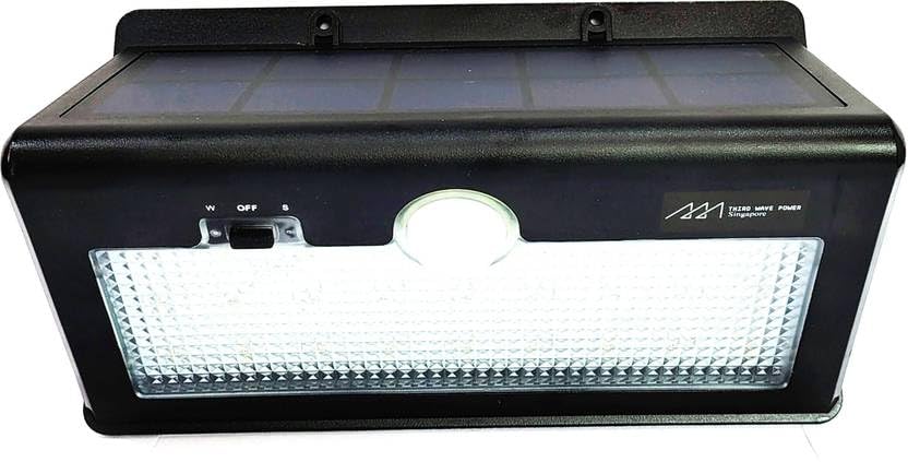 jugnu solar motion sensor sun-powered led wall light | wireless waterproof led outdoor lamp | wall-mounted security light for garden, garage, pathway,yard | lithium solar battery (3.7 v) (pack of 1)