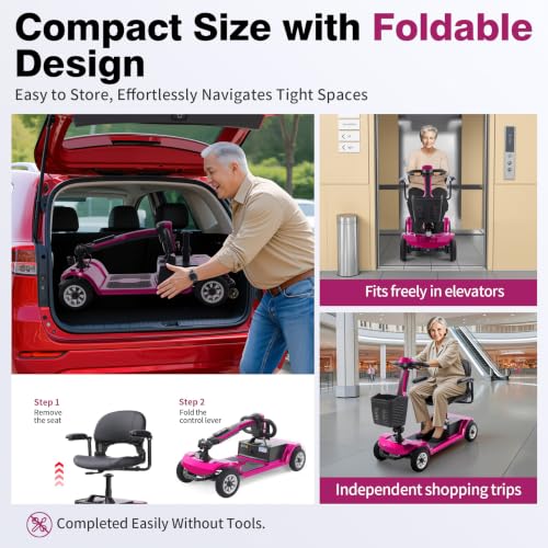 Image of 22-Mile Electric Mobility Scooter for Seniors - Easy to Operate