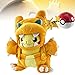 Jouet en Peluche Pikachu croisé avec Pokeball Mignon Dessin animé Pikachu Animaux en Peluche Cadeaux pour Les Fans (Jaune)