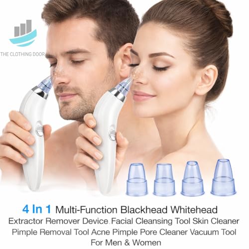 Image of 4-in-1 Blackhead Remover Vacuum - Electric Pore Cleaner with Adjustable Suction Levels & Interchangeable Heads Deep Facial Cleansing Device for Men & Women
