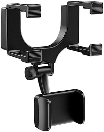 Trio Group - Anti Shake & Fall Prevention 360 Degree Rotation Adjustable Anti Vibration Car Phone Holder for Rear View Mirror Mount Stand - Supports Mobile Up to 6.5 inch Smartphones
